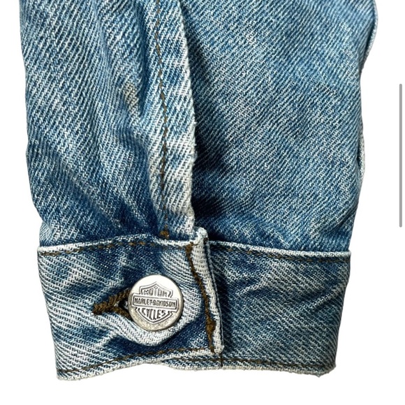 XL Harley Davidson Denim Jacket with patch on back - Picture 4 of 6